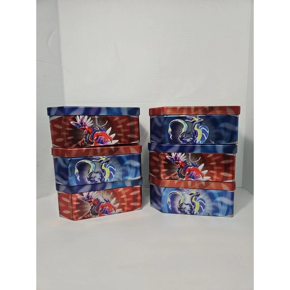 6 Empty Pokémon Card Game Tins‎ - TINS ONLY, NO CARDS TCG With Booster Insert Ex